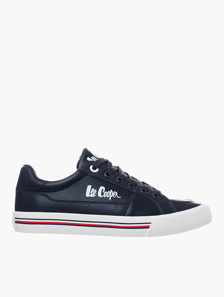 MyRunway | Shop Lee Cooper Navy Randall Lace-Up Sneakers for